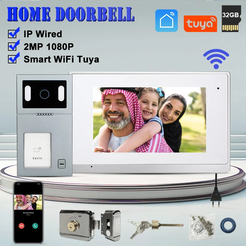 

High Quality IP Digital Smart Home Tuya WIFI Security Alarm HD Night Vision Video Door Phone Intercom Waterproof Wired Doorbell