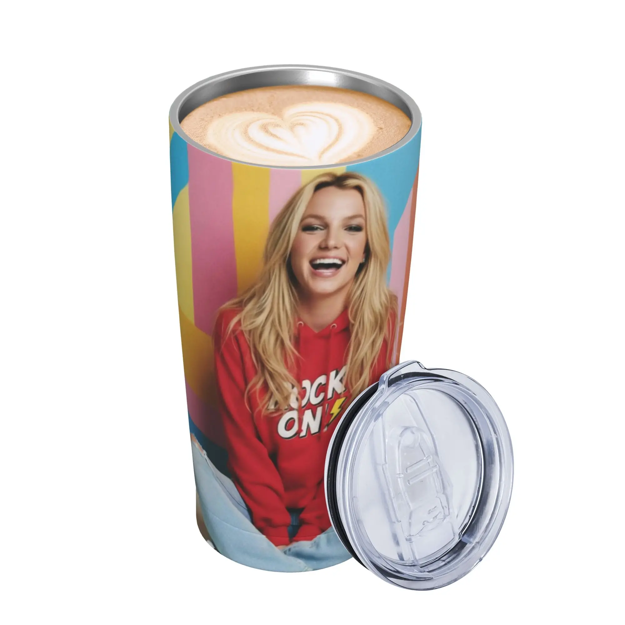 Singer Britney Spears Tumbler Vacuum Insulated  Coffee Cups Vacuum Flask Smoothie Tea Mug Hot Cold Drink 20oz