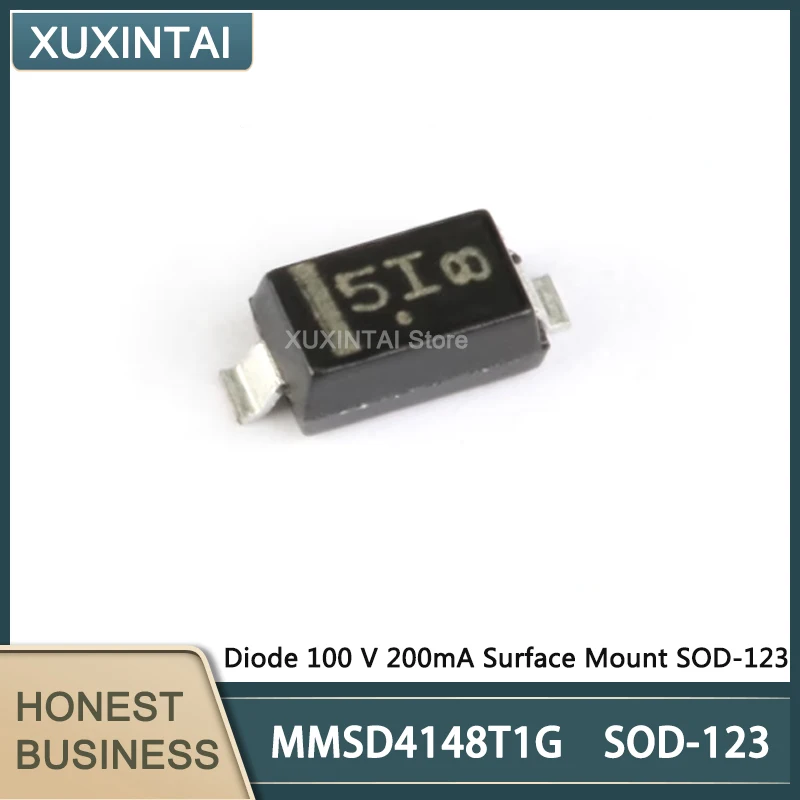 100Pcs/Lot New Original MMSD4148T1G MMSD4148 SOD-123  Diode 100 V 200mA Surface Mount