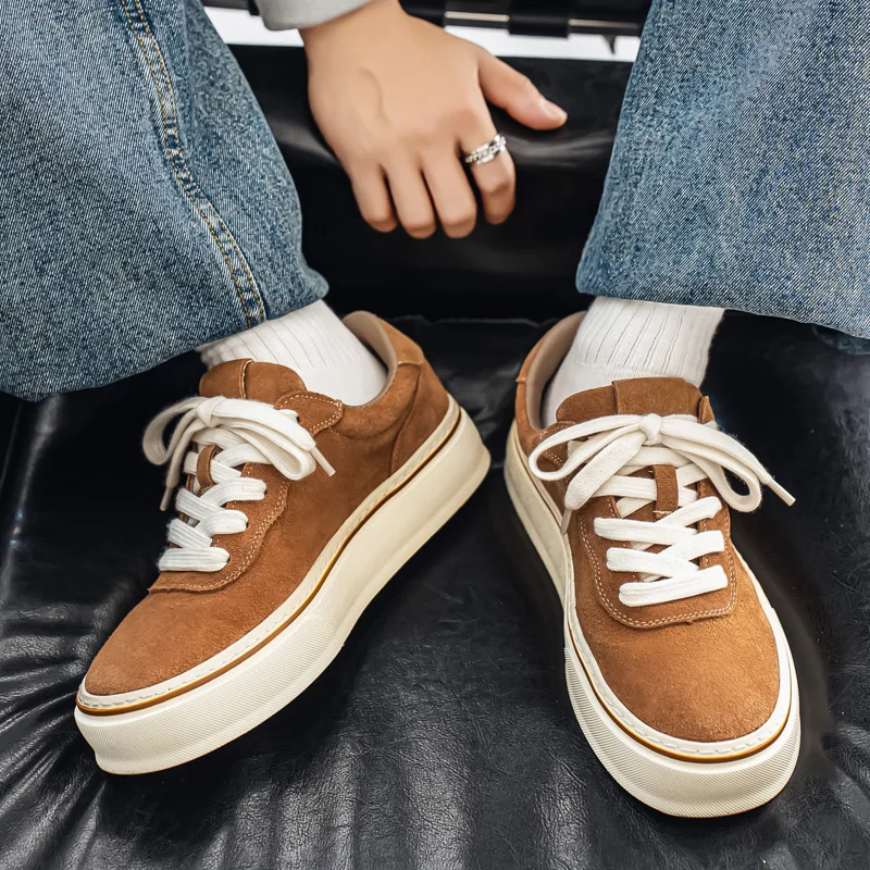 

Модная парусиновая обувь, мужская обувь 2025 года, дышащая, универсальная, повседневная, без шнуровки, с мягкой подошвой, модная брендовая мужская обувь