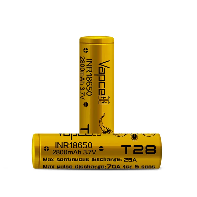 1-10PCS Original High Quality Vapcell 18650 T28 2800mah Rechargeable Lithium batteries INR18650 25A/70A 3.7V Battery for Toys