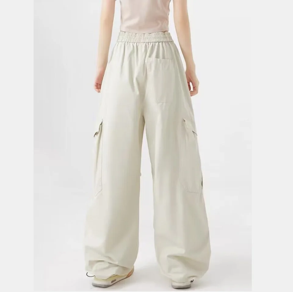 Fleece army green overalls men and women babes loose wide legs straight casual dancing pants winter