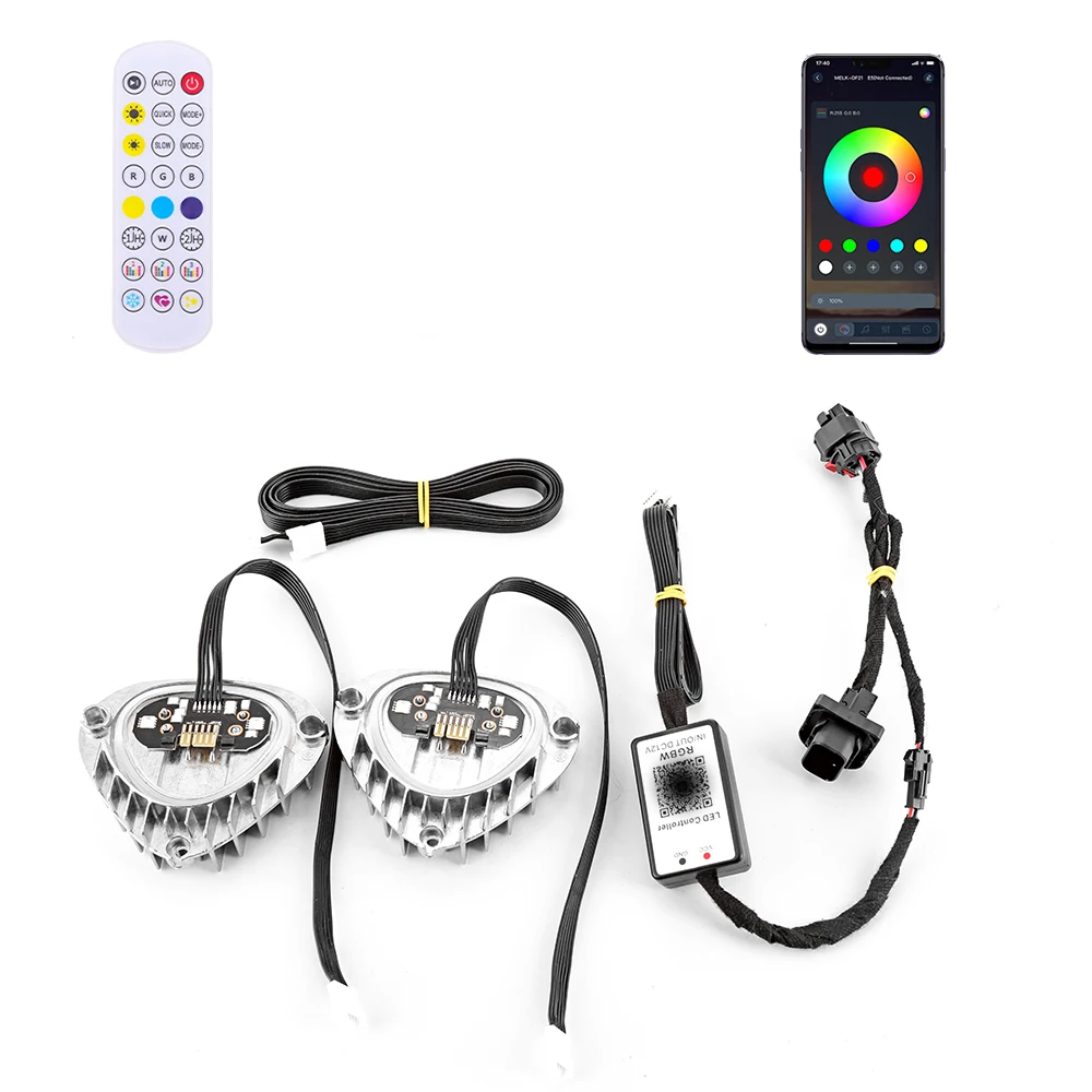 

Многоцветные модули RGB DRL с радиатором для BMW X5 G05 X6 G06 2019-2021 25dX 40i M50iX SUV для светодиодных фар без лазера