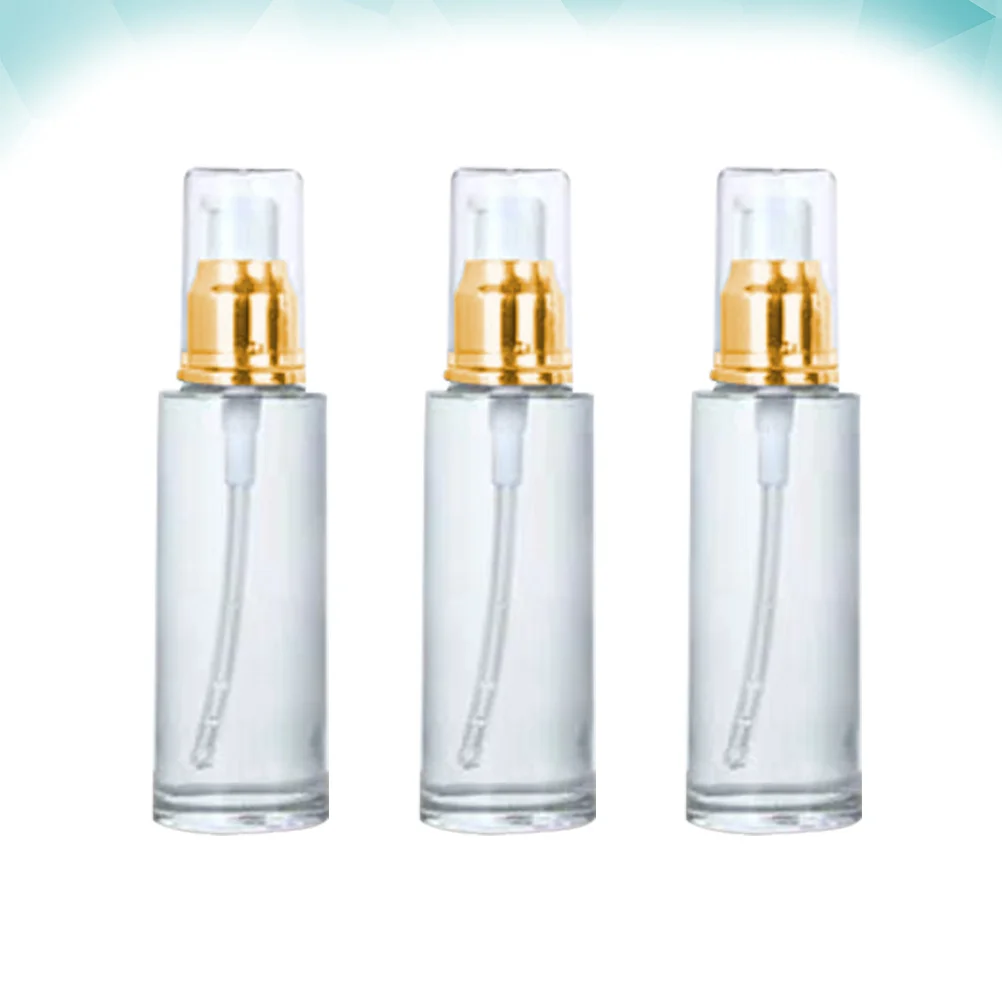 

3Pcs Portable Empty Pump Bottles Lotion Containers Essential Oil Press Pump Bottles 60ml Golden White