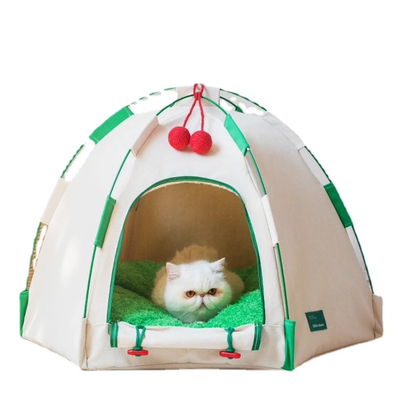 Wyj Tent Four Seasons Universal Semi-Enclosed Kennel Removable and Washable Cat Bed Summer Breathable Cattery