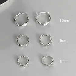 Minimal Glossy Hoop Earrings Silver Color Tiny Cartilage Earrings Piercing Accessory Trendy Small Huggie Female Hoops For Women