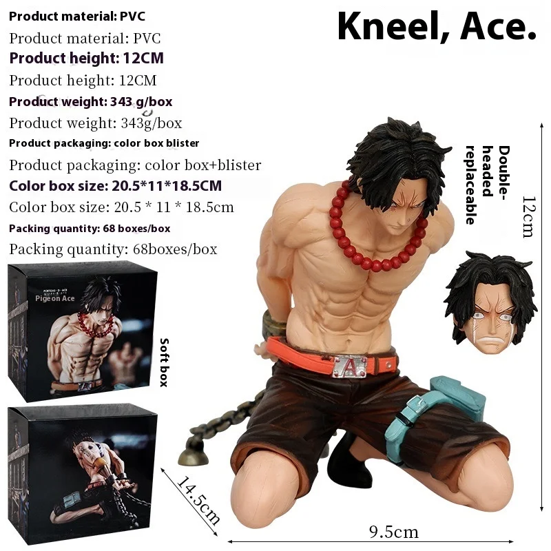 One Piece Bt Kneeling Posture Ace Execution Platform Anime Figure Garage Kit Model Anime Peripheral Desktop Ornament Toys Gift