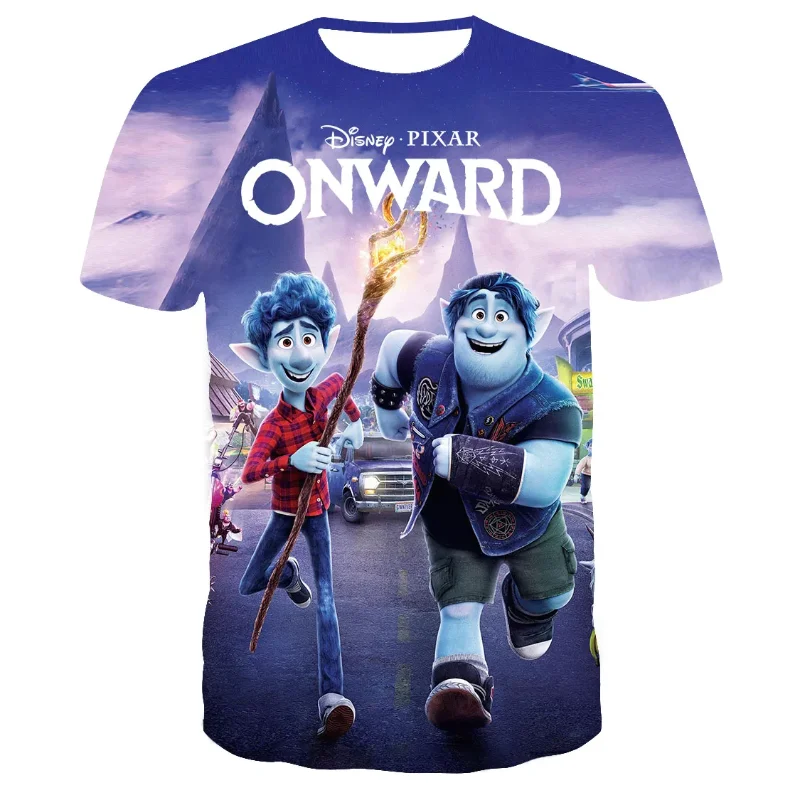 New Disney Anime Onward 3D Print T-shirt Cute Cartoon Boys Girls Short Sleeves Tops Hip Hop Harajuku Unisex Oversized T Shirt