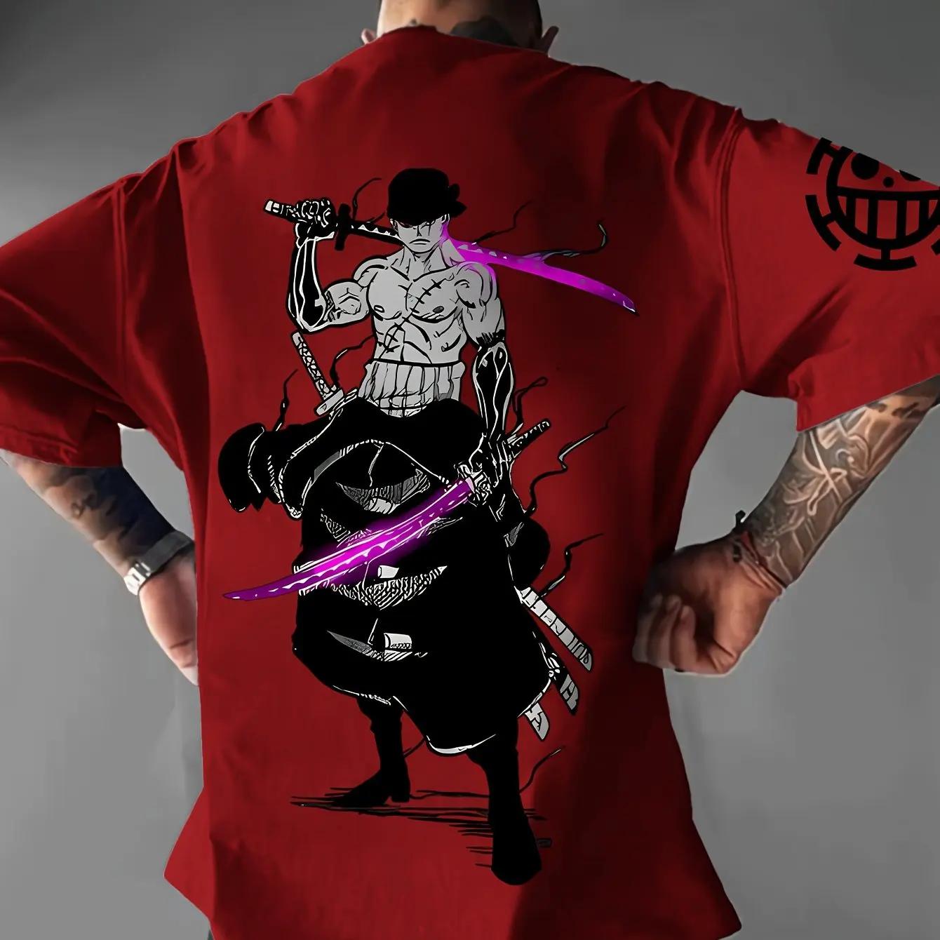 Comfortable Anime Tee, Elastic Crew Neck T-shirt, Soft and Versatile T-shirt Perfect for Sport and Casual Outfits.