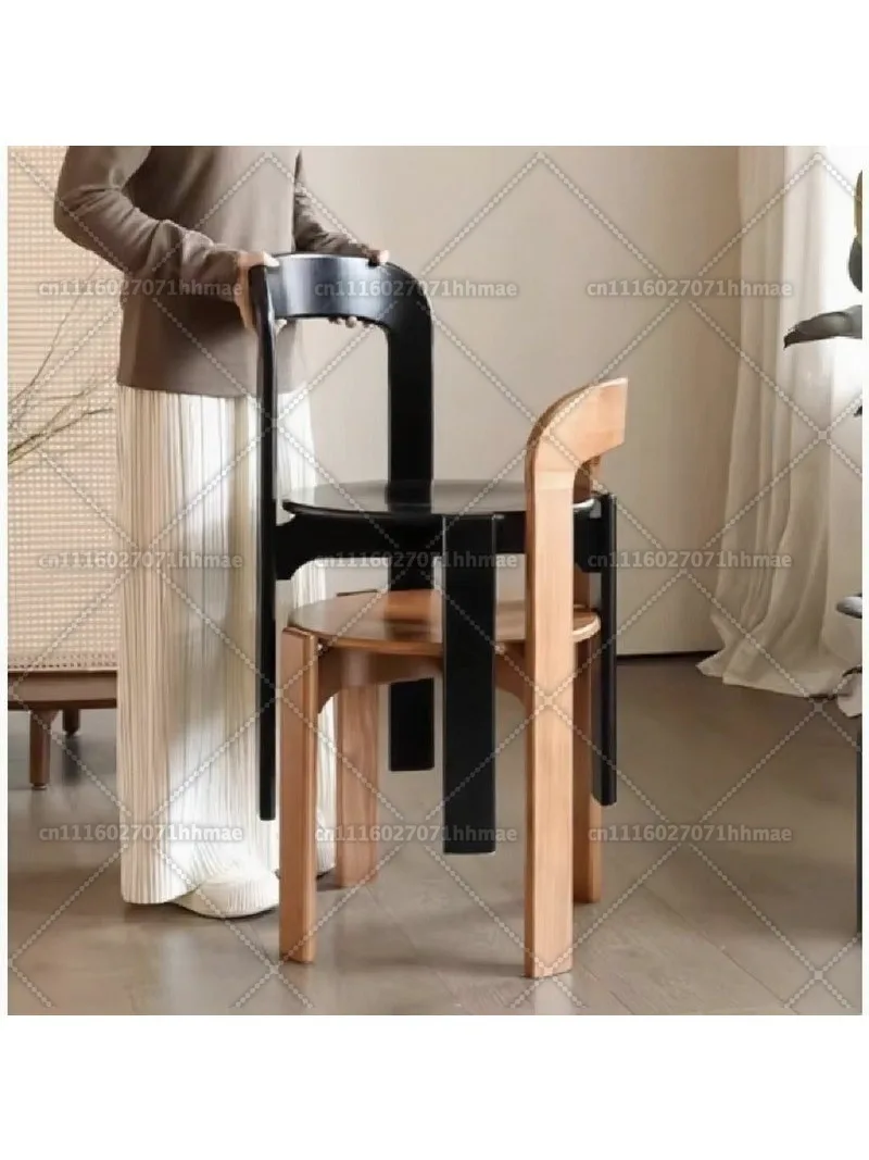 French Retro Solid Wood Chair Vintage Furniture For Dining Room Living Room Dressing Makeup Desk