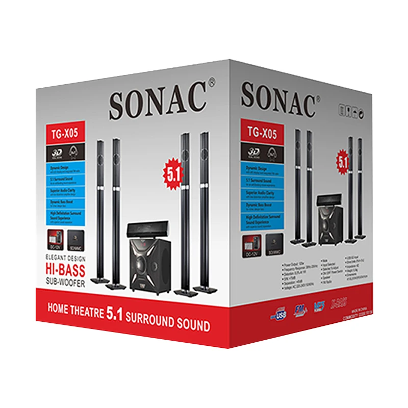 SONAC TG-X05 nowy system do domu z motywem muzycznym głośników 5.1 teatr altocomes line array verte bocinas de 12 pulgadas y 1000 wats rms