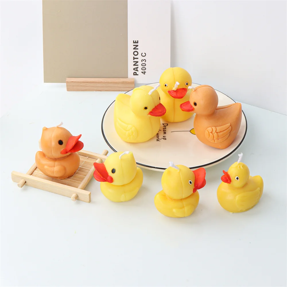 Mini Animal Chicks Candle Silicone Mold Carton Little Duck Soap Making Supplies Cluck Hen Chicken Soy Wax Resin Mould Home Decor