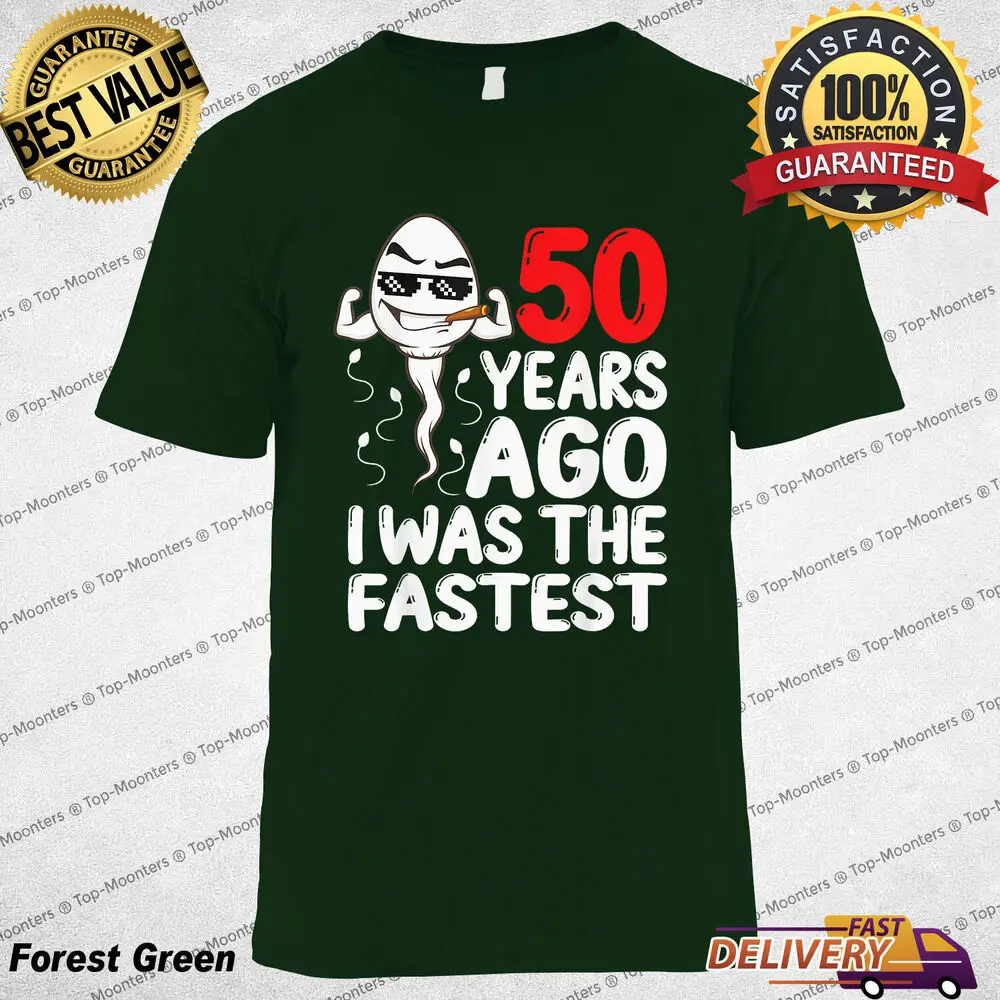 Mens 50th Birthday Gag Shirt Fastest Swimmer Fifty Years Ago Funny Gift Idea