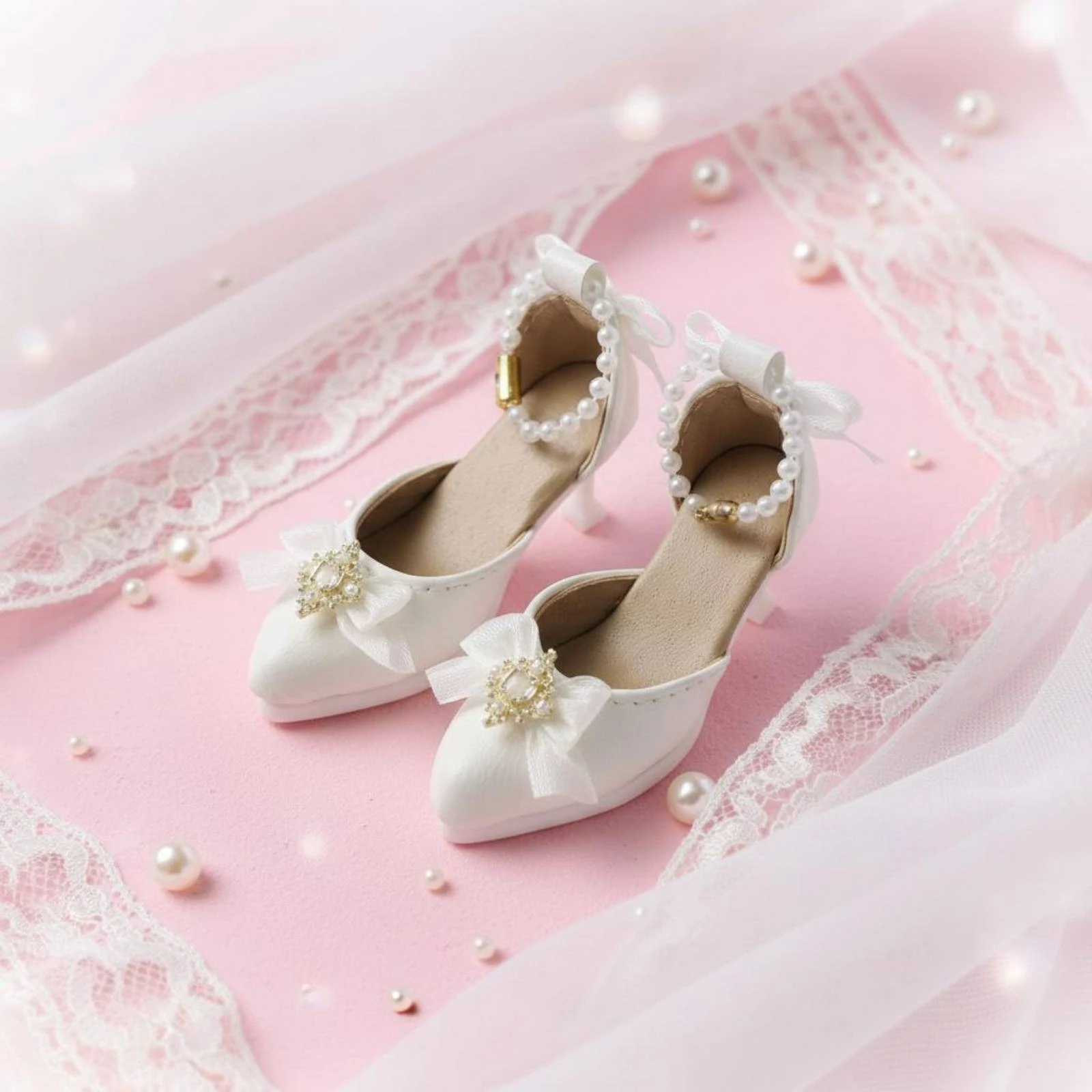 1/4 Bjd Shoes Pointed Toe 1/4 Scale Doll Shoes Lolita Doll Heels Fashion Design Miniature Footwear Realistic