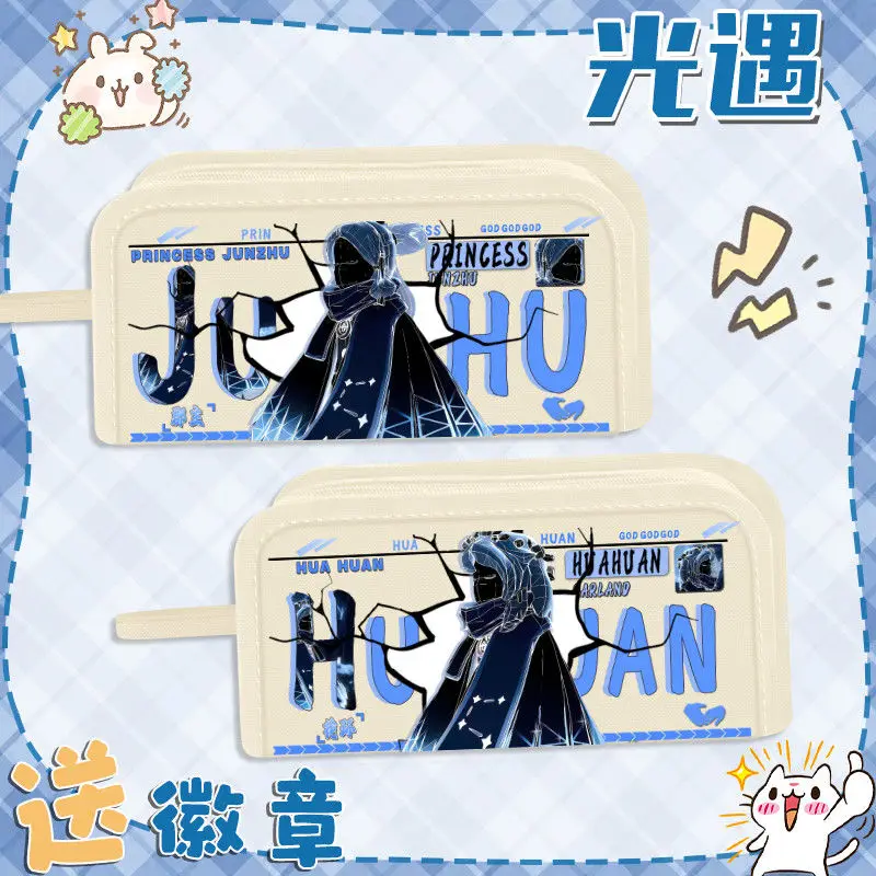 أنيمي السماء الأطفال من معالج الضوء لطيف طباعة نمط خفيفة الوزن المحمولة سعة كبيرة قماش القلم حالة قلم رصاص صندوق أدوات مكتب