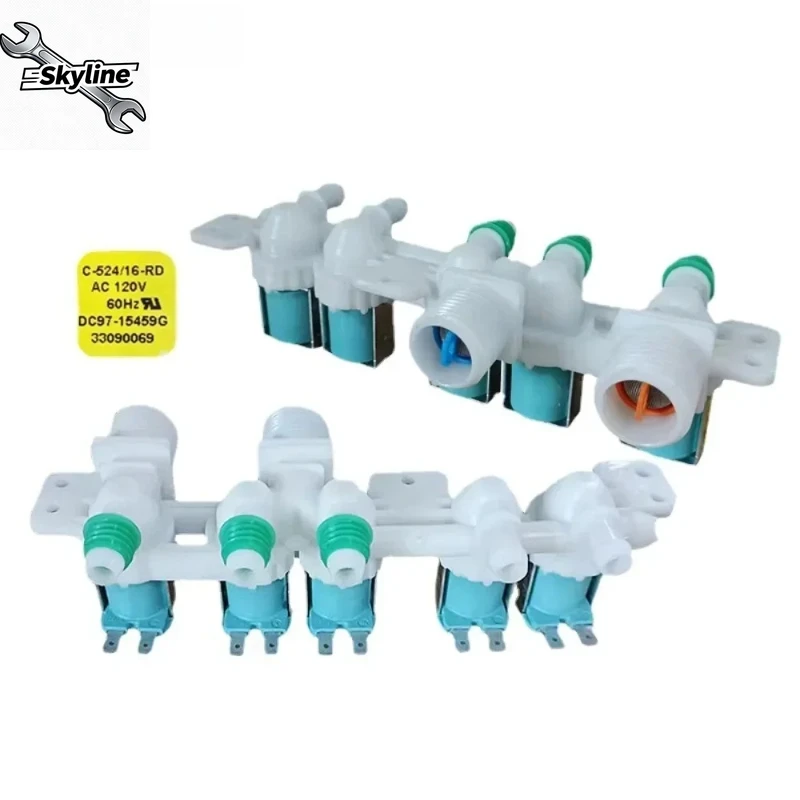 

Electric Water Inlet Solenoid Valve Drum Washing Machine DC97-15459G 120V 60Hz Five-head Washer Part