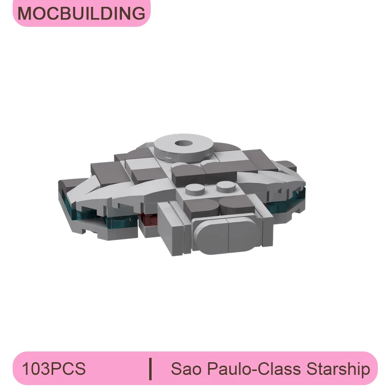 Sao Paulo-Class Starship Model MOC Building Blocks Space DIY Assemble Bricks Educational Creative Collection Toys Gifts 103PCS