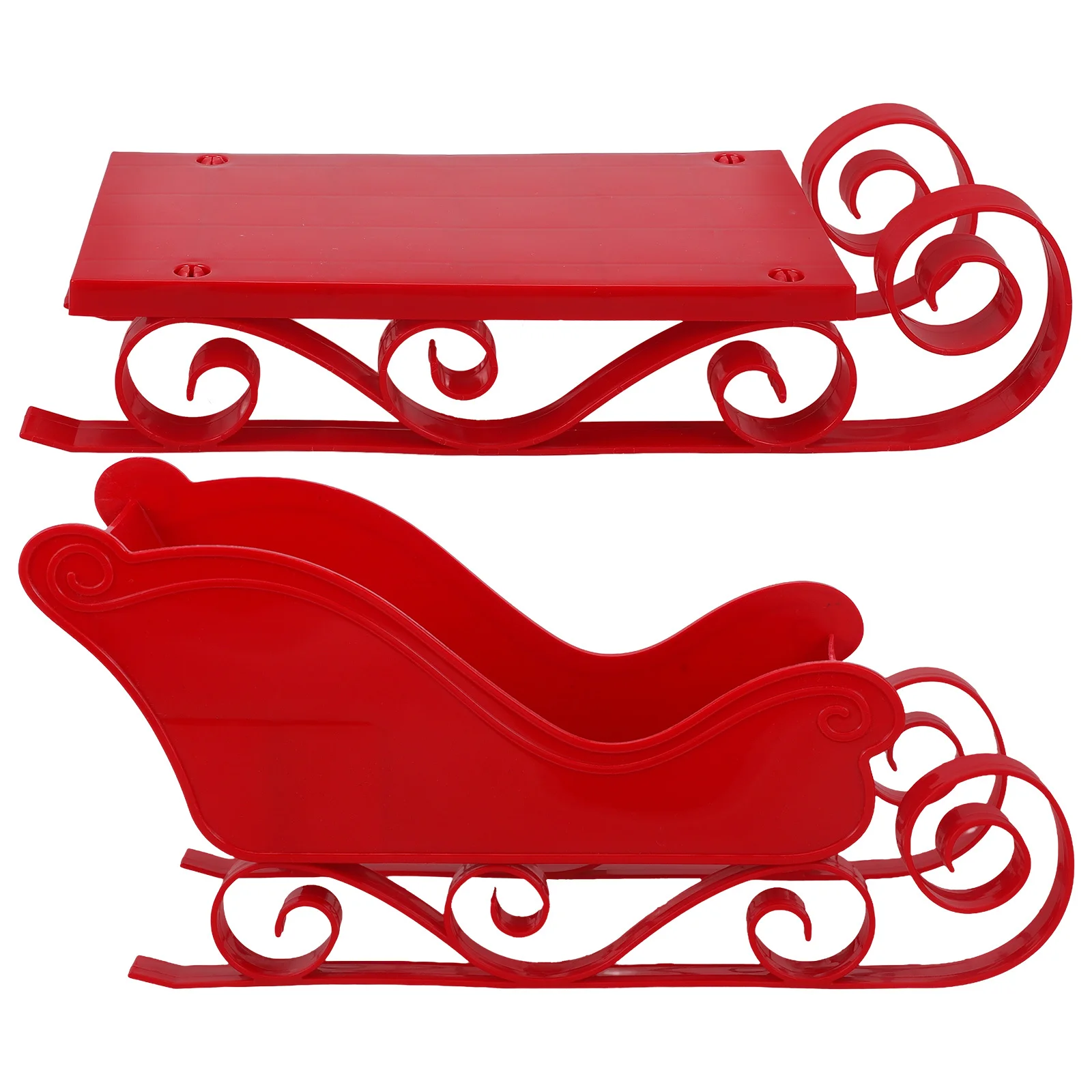 

2 Pcs Ski Board Sleigh Ornaments Sled Adults Abs Christmas Adornment Decorative