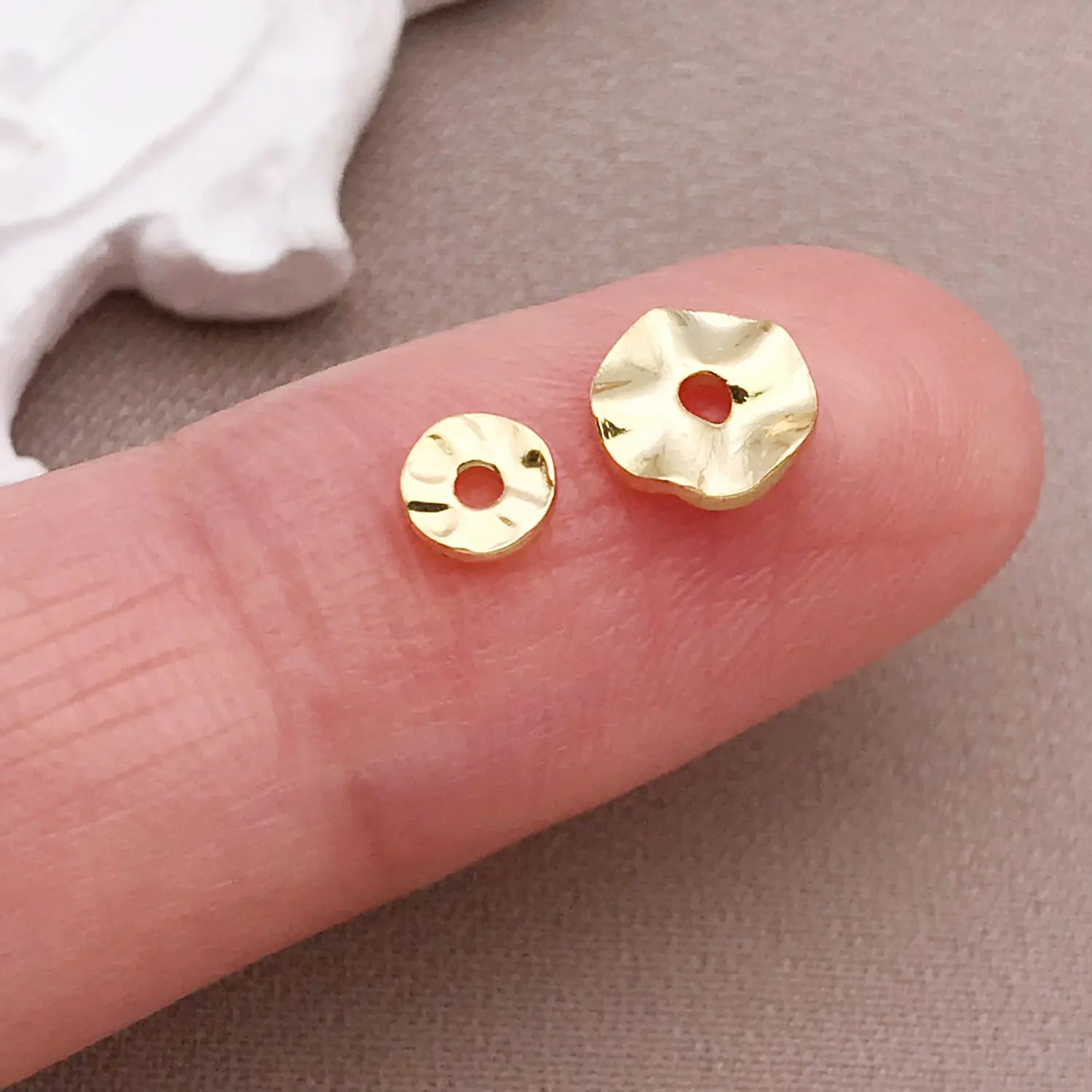 مزيج 15 قطعة 18K مطلي بالنحاس الذهبي الحقيقي السميك فضي أبيض الذهبي موجة تباعد الخرز ، DIY بها بنفسك صنع المجوهرات والاكسسوارات #3