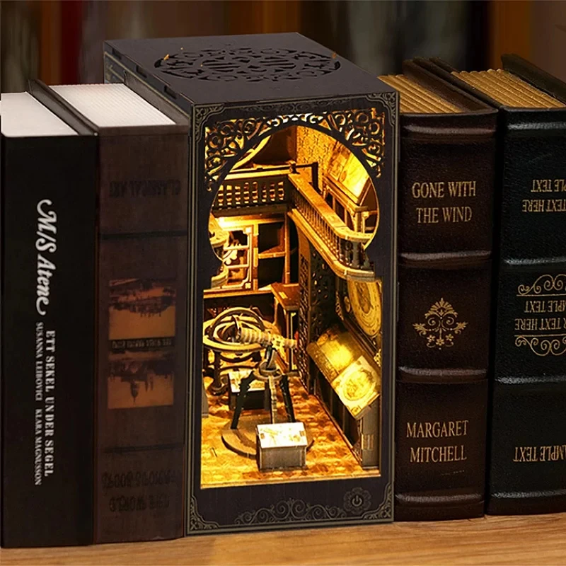 

Набор для сборки 3D-пазла из дерева «Книжный уголок» своими руками — Декор для книжной полки «Астрономический музей», миниатюрный домик-конструктор для взрослых