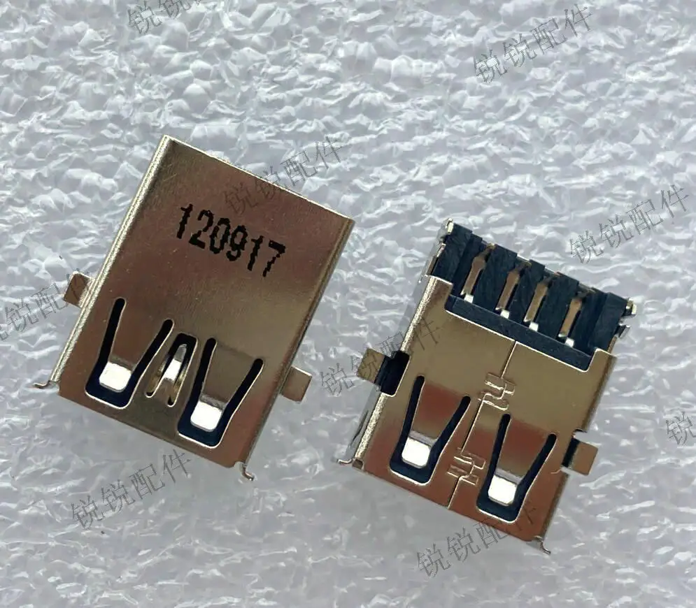 For USB2.0 A type sinking plate 90 degrees in-line, crimping, notebook USB female seat 4P long body USB connector