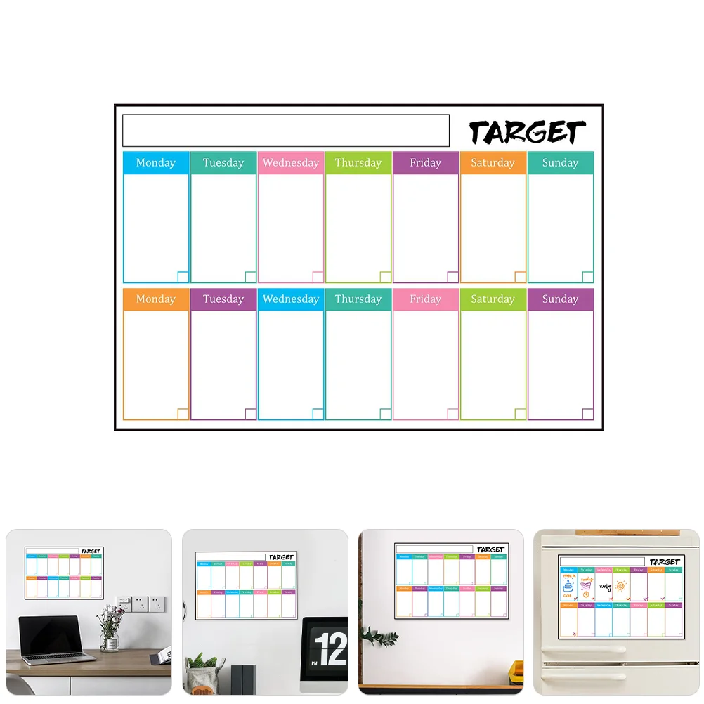 Calendário Criança Wall Stickers, White Board, Adhesive Notepads para Refrigerador PVC Frigorífico