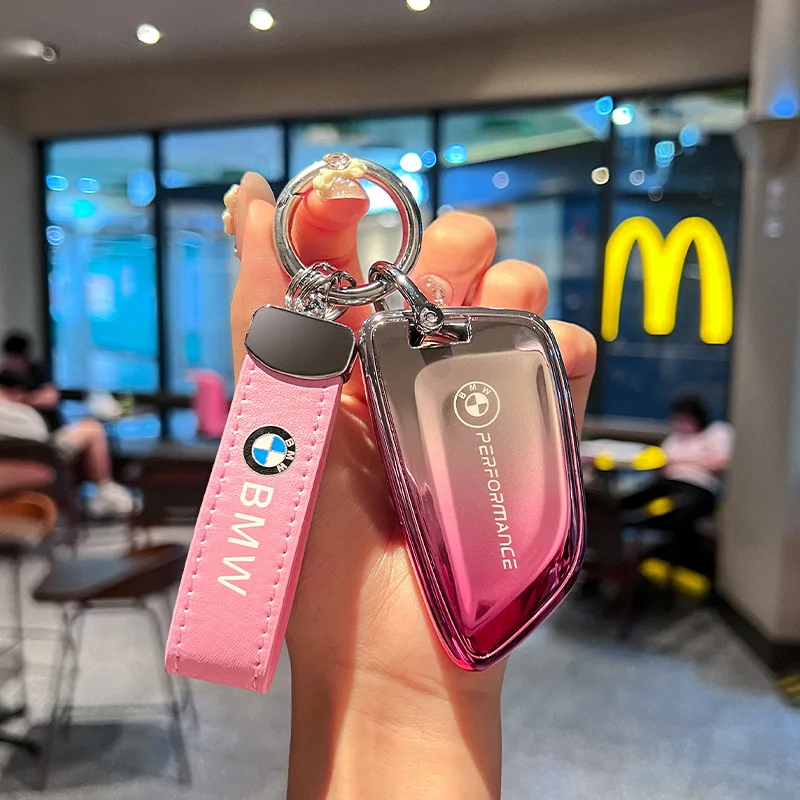 Soft TPU Car Key Case Cover Shell keyring For BMW X3 X1 X2 X4 X5 X6 F30 F34 F10 F20 G20 G30 G01 G02 G05 F15 F16 1 3 5 7 Series view 3