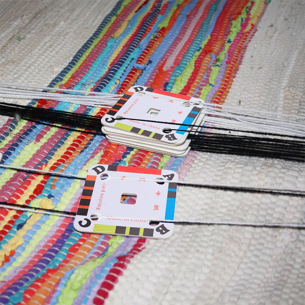 

50Pcs Crafting Weaving Cards Four Hole Square Shape Strong Not Easily Broken Perfect for Homemade Belt Making Lightweight and