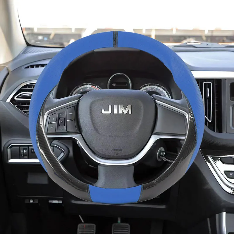 Carbon Fiber Leather 38CM Car Steering Wheel Cover For Isuzu D-MAX D MAX Dmax I II PANTHER ASCENDER 4X4 WFR VAN NFR ATV TROOPER
