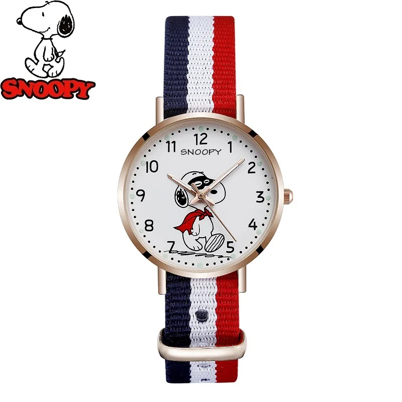 Snoopy Kids Quartz Watch Cartoon детские часы для девочек Ultra-light Nylon Strap Teenager Boy Girl Unisex Student שעון דיגיטלי