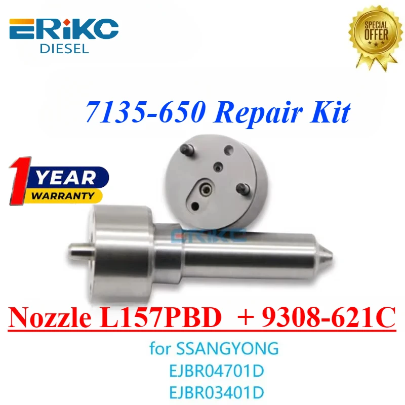 

7135-650 Repair Kits Valve 9308-621C 28239294 Nozzle L157PBD L157PRD for Ssangyong EJBR04701D EJBR03401D A6640170221