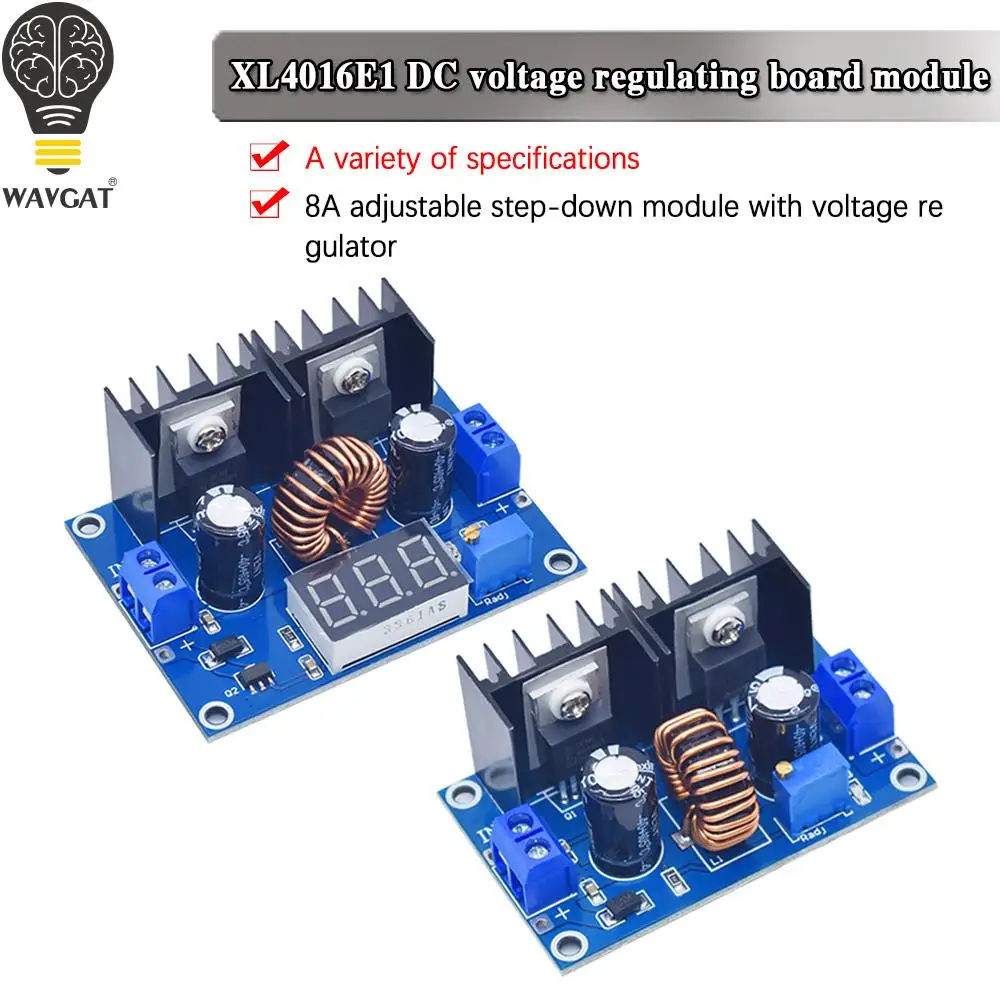 MH-ET LIVE LED Voltmeter PWM Adjustable 4-36V To 1.25-36V Step-Down Board Module XL4016 8A 200W DC-DC Power drop Module