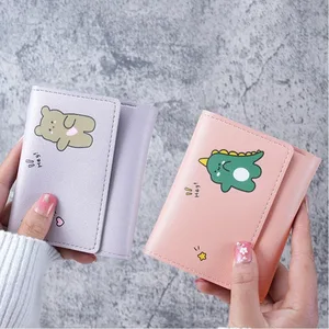 Beautiful small wallet with hasp for women, holder of the identification bank card, ladies' coin bag, cartoon bag, pink wallets, student, 2024 11 Main Sales Bag pink - №3