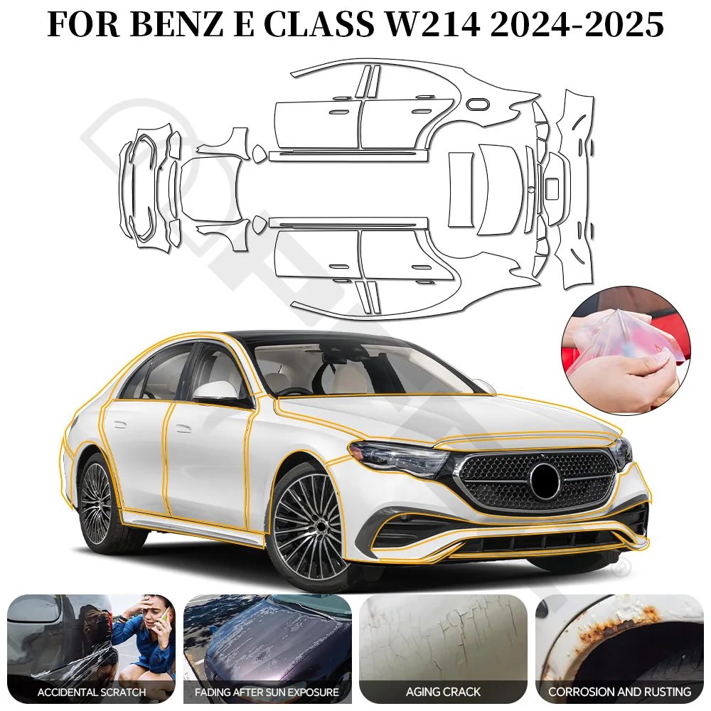 

Clear PPF Film for Car 8.5mil TPU Paint Protection Film High Gloss Anti-Scratch For Benz E Class W214 2024 2025 Car Accessory