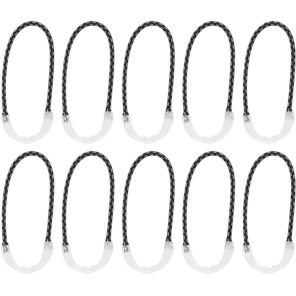 

10pcs Zipper Pulls Ropes Durable Luminous Extension Cord Outdoor Camping Hiking Clothing Storage Bags Projects Small