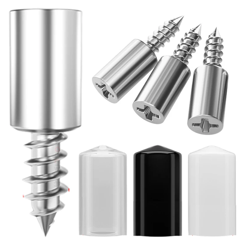 10/20/30Pcs Self Tapping Screw with Nonslip Rubber Sleeve Cabinet Shelf Bracket Laminate Support Glass Plate Fixed Screws