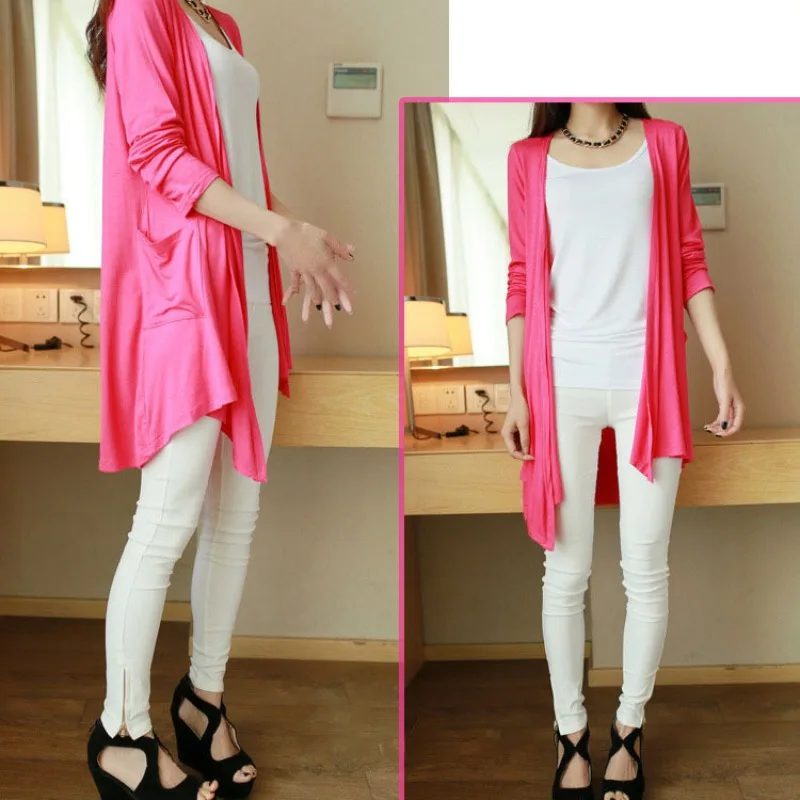 2025 Spring/Summer Women's Cardigan Long Sleeve Sunscreen Coat Medium Long SizLarge Loose Beach Thin Single Coat Cardigan Mujer