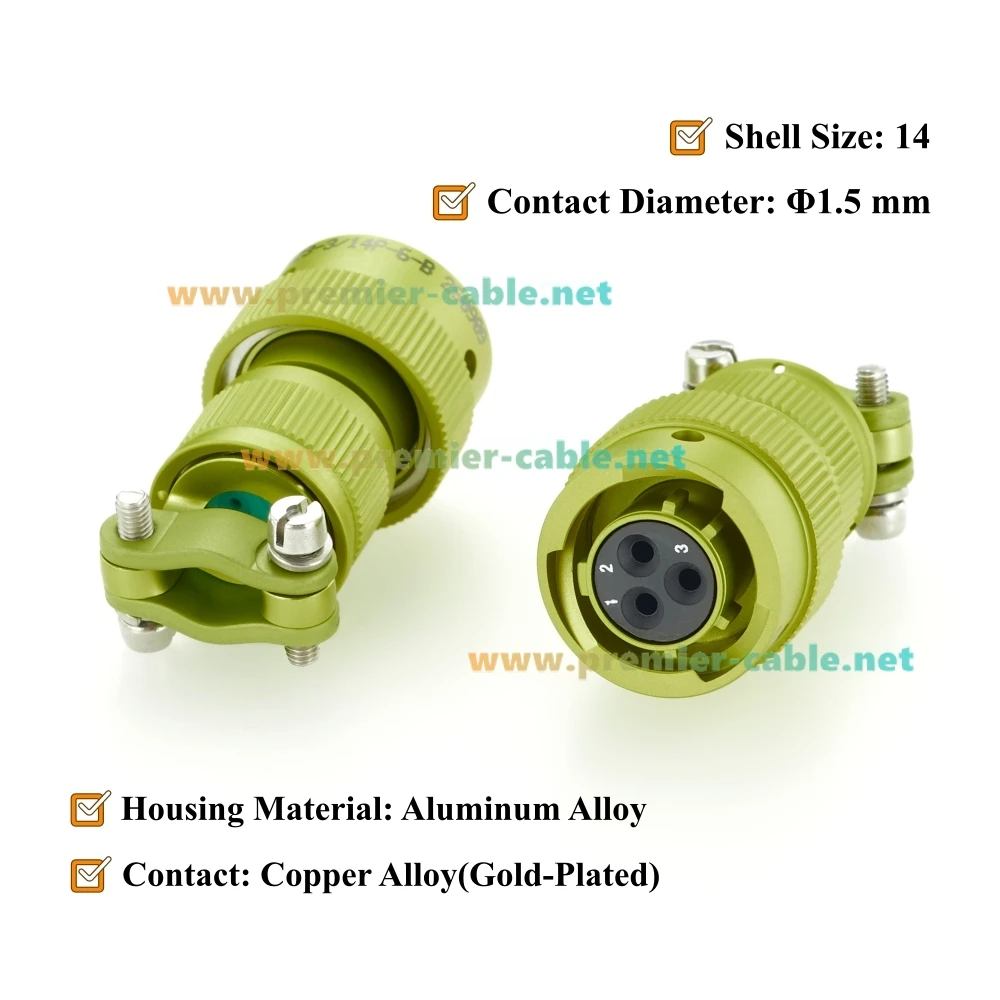 ZH23 Series 3 Pin Male Plug Connector with Straight Cable Clamp Tail Attachment, ZH23-3/14B-6-B, СНЦ23-3/14B-6-B, SNTS23-3/14B-6