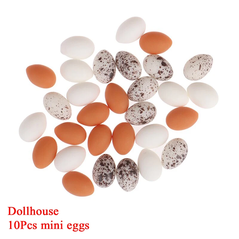 

10 шт. миниатюрный кукольный домик, имитация яиц, модель еды, ролевые игры, кухонные игрушки