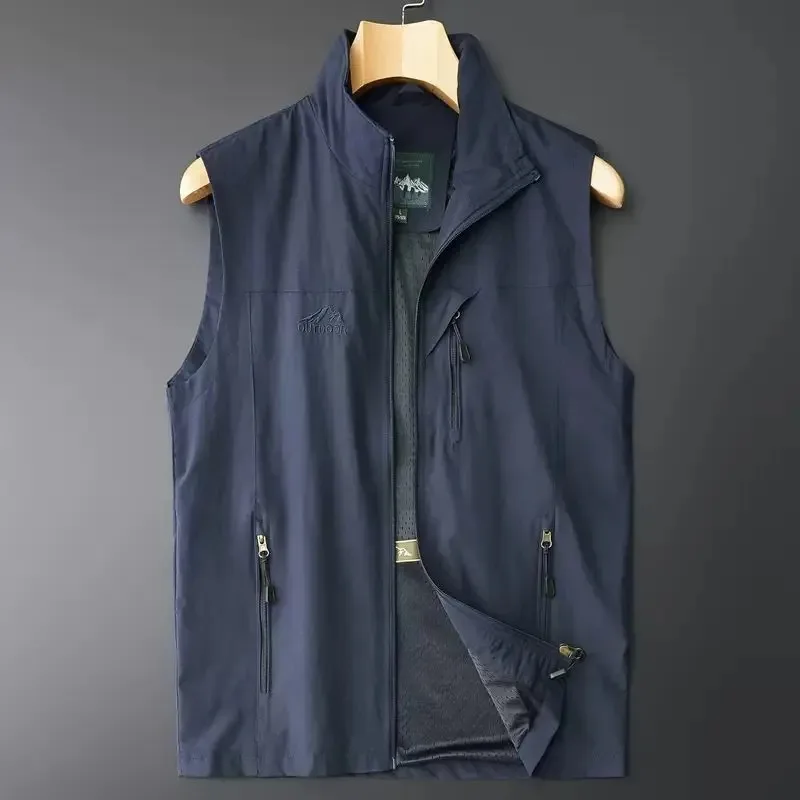 

Spring Summer Men Waistcoat Mens Casual Thin Quick Drying Vest Coat Outdoor Photography Fishing Hiking Tactical Cargo Vest