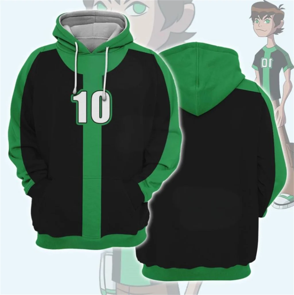 

Popular Ben 10 Omnitrix Cosplay Hoodies 3D Ben Tennyson Printed Anime Cartoon Sweatshirt Summer Men Women Tracksuit Y2k Pullover