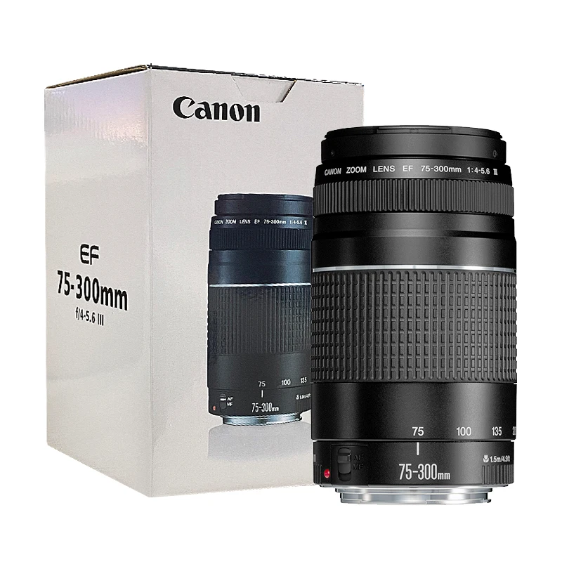 Canon EF 75-300mm f/4-5.6 III Telephoto Zoom Lens for Canon SLR Cameras 100D 200D 750D 760D 77D 1200D 1300D 1500D 800D