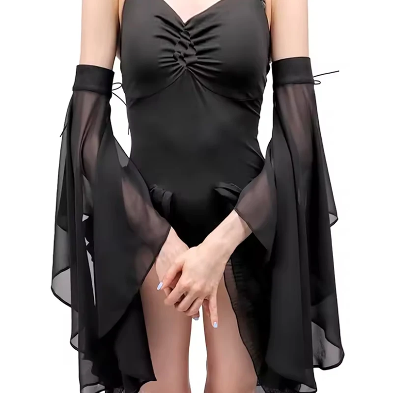 1 Paar Damen-Hochzeitskleid mit langen Tüllärmeln, Kostümzubehör, Sonnenschutz, abnehmbar, dekorativ, durchsichtig, Chiffon, Armabdeckungen, Handschuhe