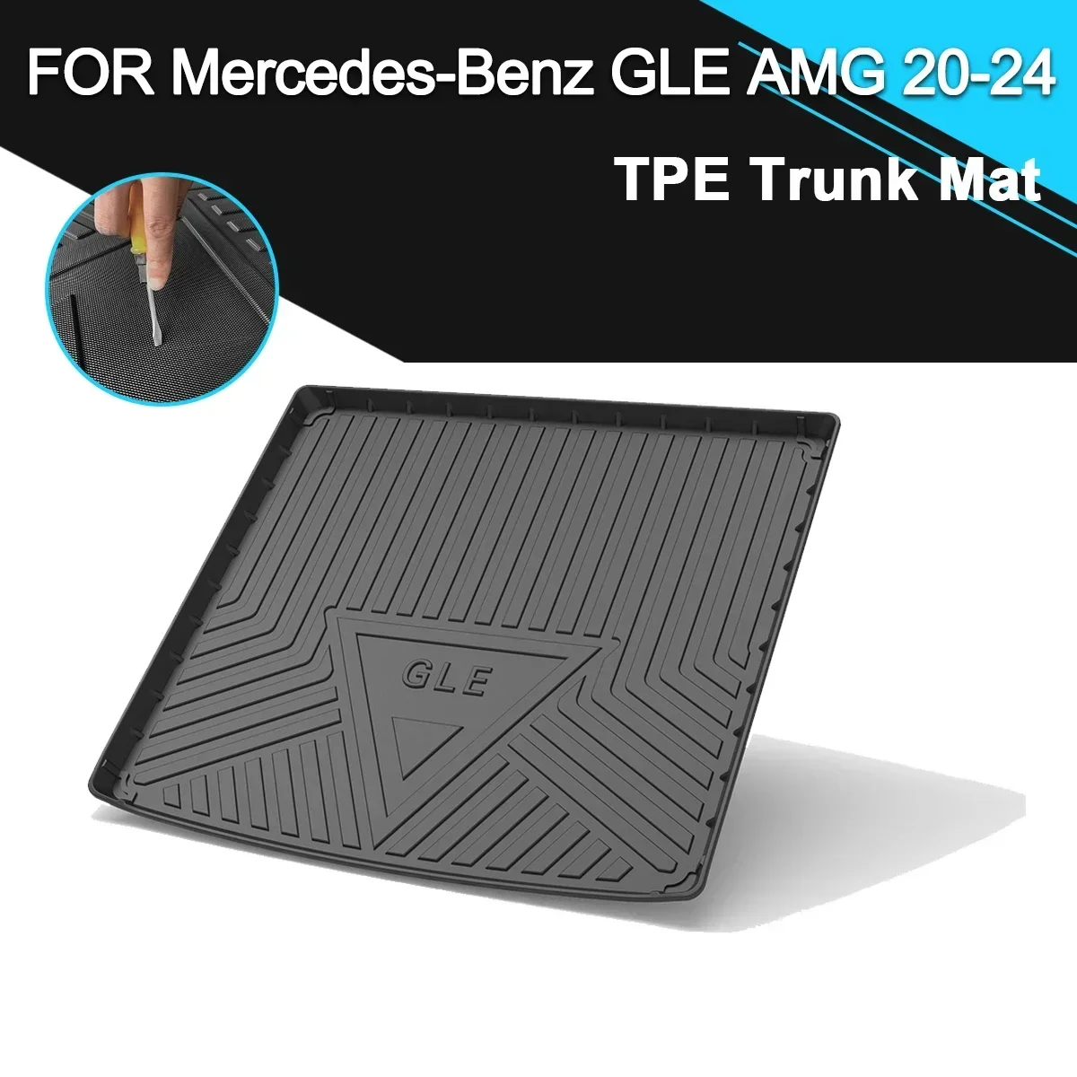 

Car Rear Trunk Cover Mat Non-Slip Waterproof Rubber TPE Cargo Liner Accessories For Mercedes-Benz GLE AMG 2020-2024