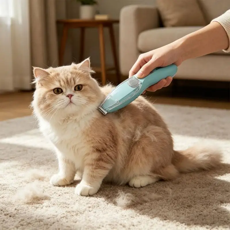 Steel Animal Grooming Device Featuring Hair Gathering Mechanism J0MC
