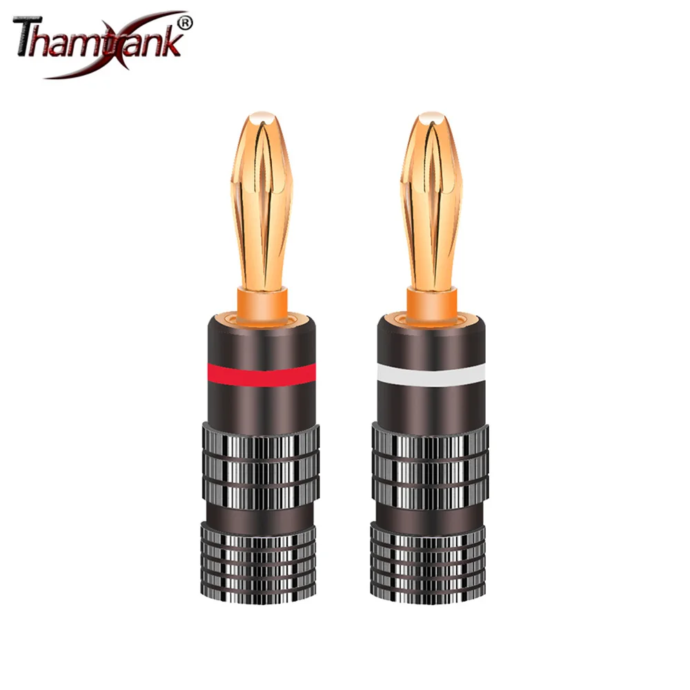 2pcs/1pair Gun Metal 4mm Banana Plugs 24K Gold Plated Audio Speaker Amplifier Cable Wire Pin Screw Type Banana Connectors Plug