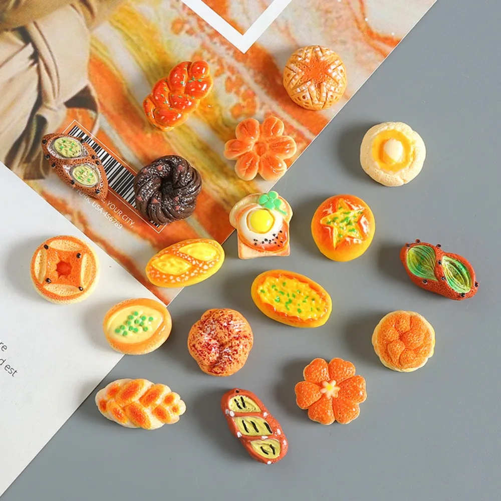 24PCS Convenient Simulation Alkali Water Bread Push Pin Cartoon Cute Felt Board Push Pin Plastic Soft Wood Board Push Pin Office