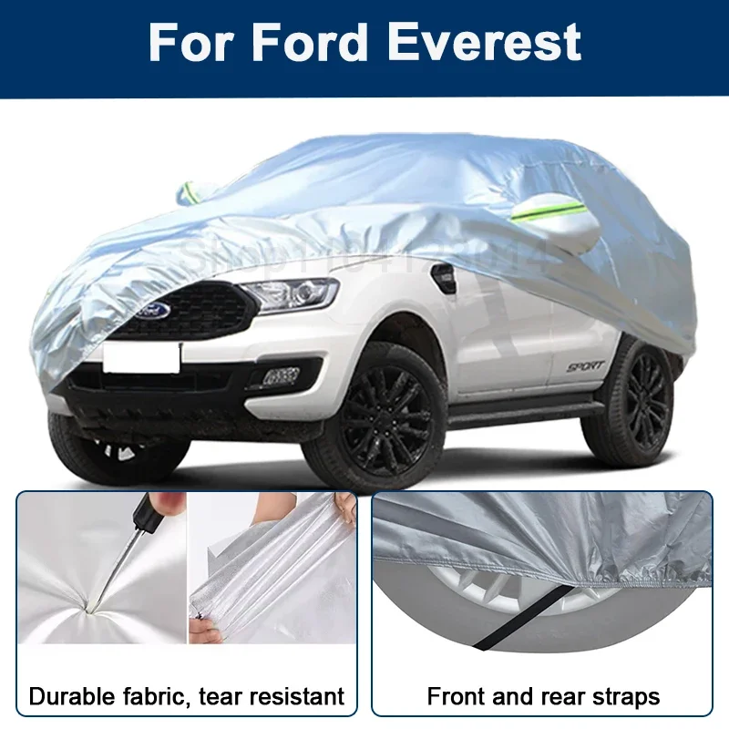 

Всепогодный чехол для автомобиля Ford Everest с отражающими полосами, водонепроницаемый, снегозащитный, пылезащитный, с защитой от УФ-излучения, автоаксессуары