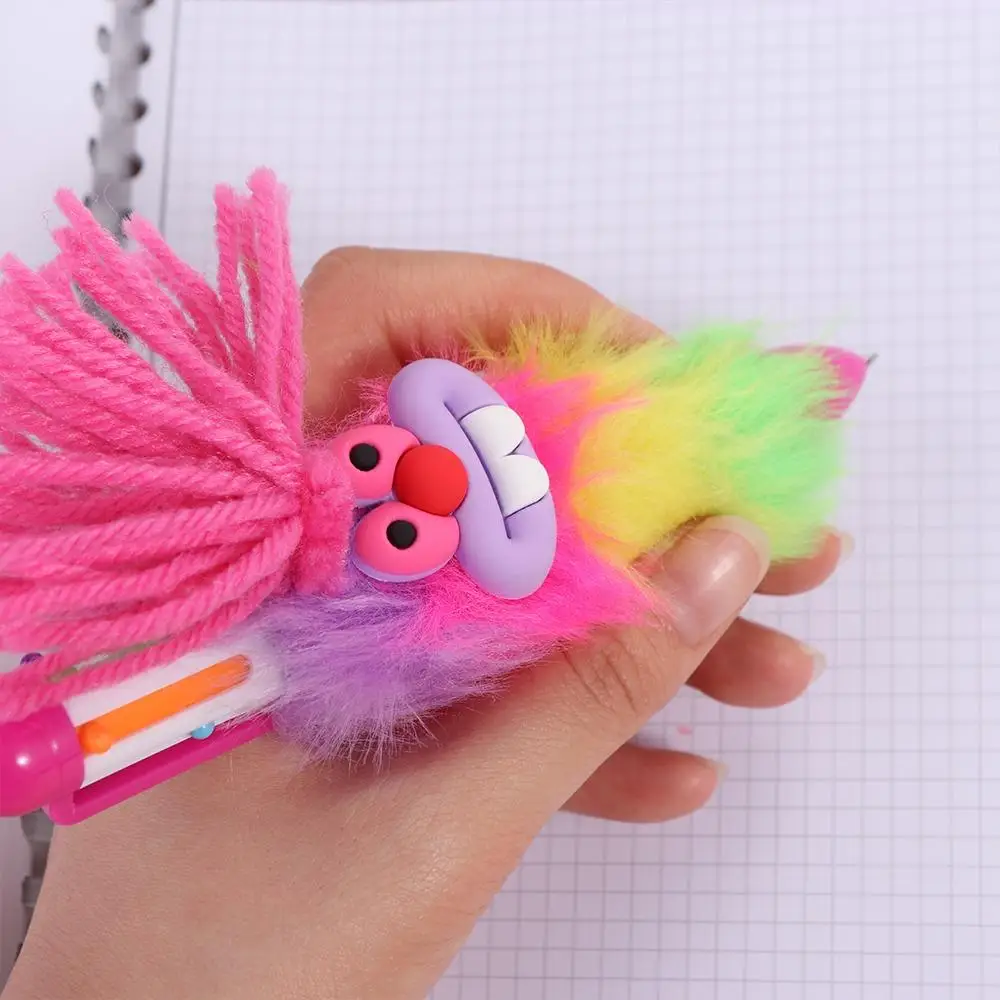 Bucktooth Rabbit Children's Plush Pen Iridescence Handwriting Rainbow Signature Pen Sausage Mouth Neutral Gel Pen