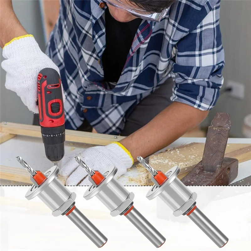 

Classy-5 PCS Countersink Drill Bit Set, Countersink Drill Bit Set, Countersink Bits For Wood, Adjustable Depth Drill Bit